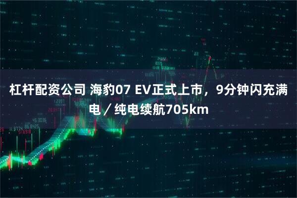 杠杆配资公司 海豹07 EV正式上市，9分钟闪充满电／纯电续航705km